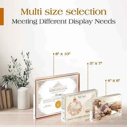 TWING 6 Pack 8 x 10 Acrylic Picture Frames, Magnetic Lucite Clear Picture Frame, 8 by 10 Magnetic Photo Frame Self Standing Double Sided, Gift - size: 8x10" 6pack
