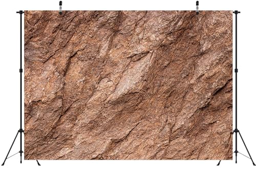 BELECO 17x10ft Fabric Brown Cliff Rock Background Archeology Wall Abstract Stone Texture Wall Background for Theme Party Decorations Banner Kids Adults Portrait Photo Studio Props - size: 17x10ft