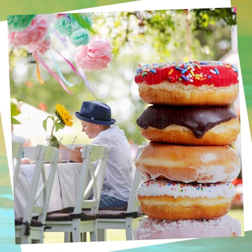 Jetec 5 Feet Donut Stack Cardboard Cutout Stand up Life Size Ice Cream Candyland Donut Party Decoration Photo Prop Backdrop Standup for Summer Pool Beach Baby Shower Wedding Birthday Candy Land Supply - size: 5 feet, style: Doughnut Stack