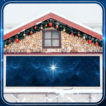 Newwiee 18 ft x 6 ft Nativity Scene Backdrop Banner Easter Scene to Bethlehem Nativity Christmas Decor Bible Supplies Western Backdrop for Christmas Church Event Medieval Party Decor (Bethlehem)