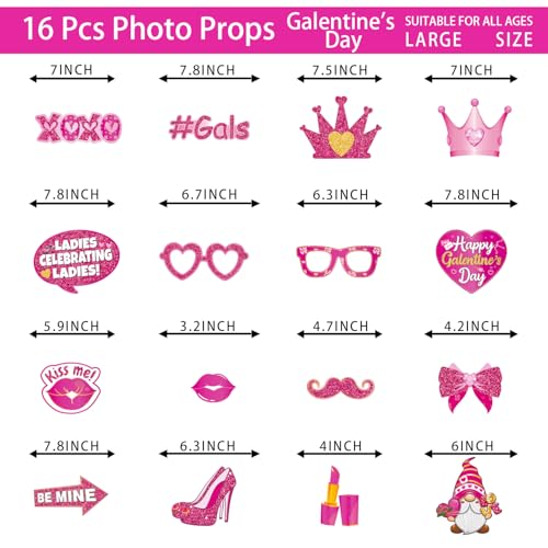 Galentines Day Decorations Photo Booth Props Galentines Day Party Favor Photo Booth Props Valentines Day Decor Kit for Ladies Girls Galentines Party Valentine's Day Party Birthday Party Supplies