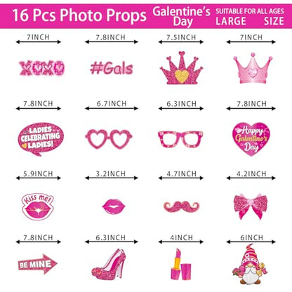 Galentines Day Decorations Photo Booth Props Galentines Day Party Favor Photo Booth Props Valentines Day Decor Kit for Ladies Girls Galentines Party Valentine's Day Party Birthday Party Supplies