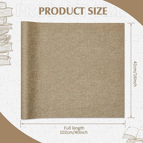 PerKoop Book Cloth for Book Binding 40 x 16 Inch Fabric Surface Paper Backed Bookcover Archival European Durable Strong Bookbinding Supplies Cover Books Album Scrapbooking (Linen Color) - color: Linen Color