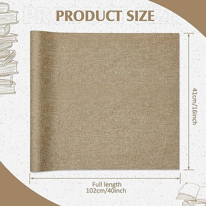 PerKoop Book Cloth for Book Binding 40 x 16 Inch Fabric Surface Paper Backed Bookcover Archival European Durable Strong Bookbinding Supplies Cover Books Album Scrapbooking (Linen Color) - color: Linen Color
