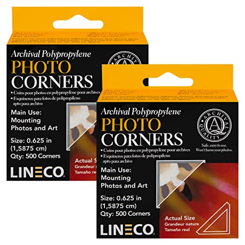 Lineco Infinity 0.625" Acid-Free Archival Photo Corners Self Adhesive, Pressure Sensitive, Non-Yellowing, Mounting for Pictures, Scrapbook, DIY, Displaying Posters (Pack of 500), 2 Pack - color: Pack of 2