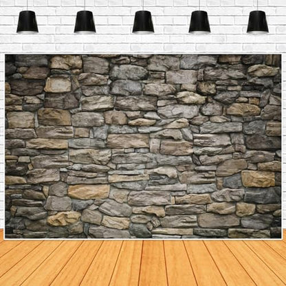 Stone Brick Wall Photography Backdrop Stone Backsplash Brick Wallpaper Background Baby Adult Family Artistic Portrait Photo Video Shooting Studio Props 10X8FT