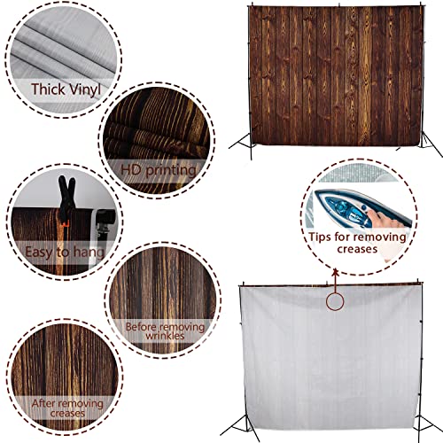 Wood Backdrops for Photography 10x8ft Brown Rustic Old Wooden Board for Birthday Party Wedding Baby Shower Photo Background Dark Brown Wood Plank Wall Backdrop Gender Reveal Decorations Studio Props