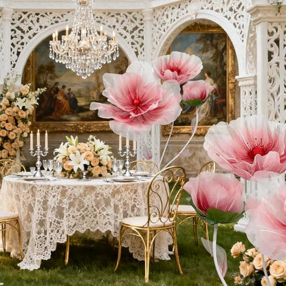 Life Size Flowers-Giant Flowers 5.5Ft for Wedding Background Decor,Extra Large Shop Window Display,Photography Props, Huge Fake Flower Hotel Lobbies (Red)