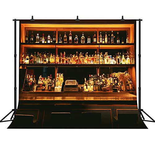 Bar Backdrops for Photography Vinyl 8x8FT Schnapps Wine Dinks Alcohol Cafe Restaurant Drink Shelf Photo Backgrounds Wall Paper Room Mural Props BJLSPH1943 - size: 8x8ft
