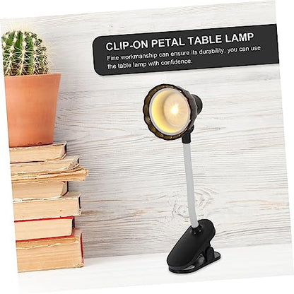 VOSAREA Mini Clip LED Desk Lamp Delicate Micro Clamp Light for Reading Bedroom Dorm Students Portable Table Lighting for Miniature Houses and Photo Props