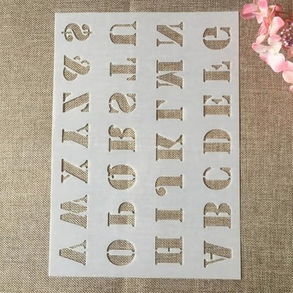 TIAMECH A4 Reusable Uppercase 1.2 x 1 Inch Letters Stencil for Painting - Alphabet Symbol Layering Template, DIY Wall Art, Wood Furniture, Scrapbook & Crafts (8.3x11.7inch) - style: Uppercase Letters