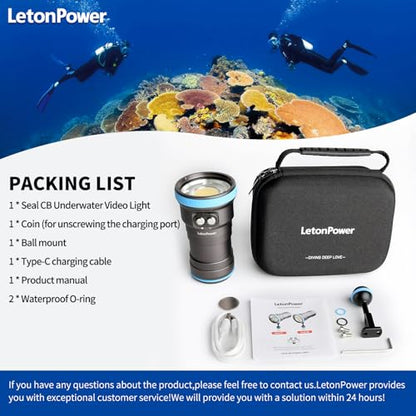 Seal CB 4000 Lumen Dive Light for Underwater Photography, 100m Underwater Video Light 94 CRI with 120 Degree Wide Beam Angle Scuba Flashlight for Professional Dive Photography Fill Light - size: Seal CB
