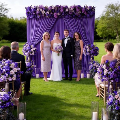 8ftx10ft Wrinkle Free Purple Backdrop Curtain - 10 Feet Photography Backdrop Drapes, Silky Polyester Back Drop Cloth for Wedding Baby Shower Balloon Arch Background - color: Purple, size: 8FTx10FT (W4'xH10', 2 Panels)