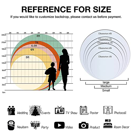 Renaiss 7.2x7.2ft Ice Freeze Castle Round Backdrop Cover Winter Wonderland Circle Photography Background Ice Snow World Snowflake Princess Girl Baby Shower Birthday Party Decor Arch Photo Booth Props - size: Diameter 7.2 ft