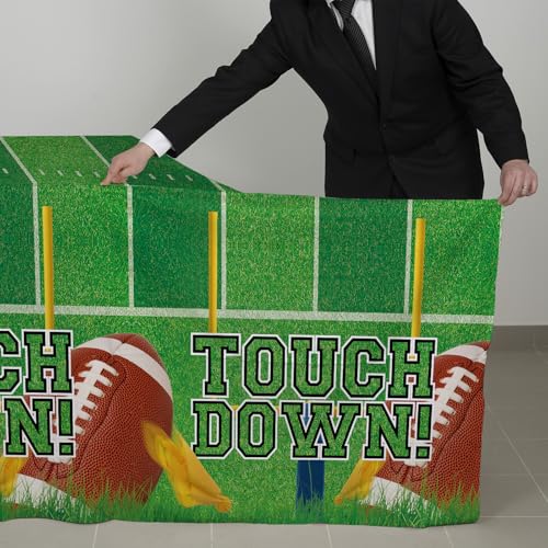 Gatherfun 2-Pack Football Decorations – Touchdown Tablecloth Set, 54x108 Disposable Plastic Covers for Game Party, Birthday Party & Football-Themed Favors - style: 2 FOOTBALL
