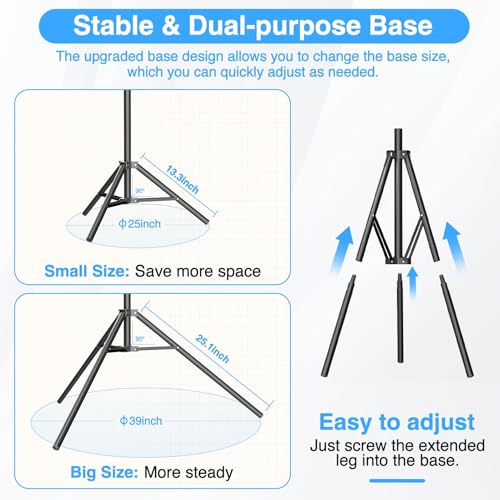 EMART T Shape Backdrop Stand 8.5x5ft, Adjustable Green Screen Photo Banner Holder with Water Bag and 4 Clamps Photography Background Support Kit for Parties, Photoshoot, Balloon