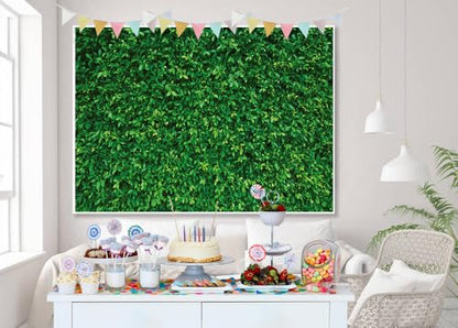 LYWYGG 7x5FT Vinyl Green Leaves Photography Backdrop Nature Greenery Leaves Backdrop Grass Background (Non 3D) CP-87 - size: 7x5FT