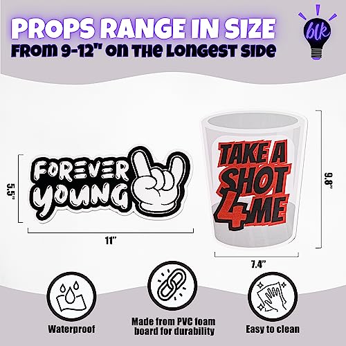 (90's Pack) Elevate Your Photo Booth Experience with Our Durable & Waterproof Pack of Signs-Perfect for Weddings, Birthdays, and Photo Booth Businesses - PVC Foamboard Photo Props - color: 90's Pack