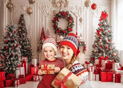 8x6ft Christmas Fireplace BackdropsChristmas Decor Photo Prop Holiday Family Party Birthday Baby Shower Decoration Photo Booth Props D785 - size: 8x6ft
