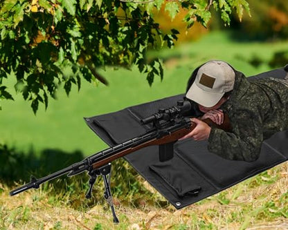 MOZETO Shooting Mat, Extra Large Folded Shooting Mats Prone Padded Hunting Accessories for Range Hunting - color: Black