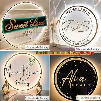 CIONAOR Custom Neon Sign, Personalized UV Printed LED Backlit Illuminated Sign Customizable for Business LoGo, Salon Beauty Nail Studios Light Up Name Metal Sign, Images Neon Lighting Customized - size: Backlit LoGo Custom