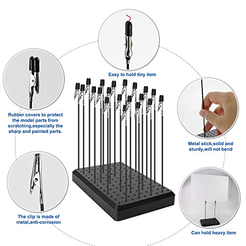 GJJC10B- 2PCS Model Painting Stand Base and 40pcs Alligator Clip Sticks for Airbrush Hobby Model Parts New - style: 2PCS