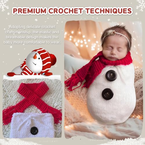 Newborn Christmas Photo Shoot Set Fashion Knitted Clothes baby Photography Prop - color: White