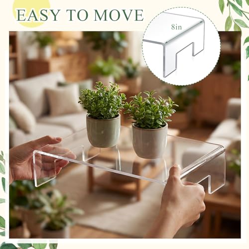RattanView 2 Pcs 12 x 8 x 3 Inch Large Acrylic Risers Display Stands 5 mm Thick Acrylic Shelf Riser Showcase for Collectibles Jewelry Cupcakes Food Figures Perfume Cabinet (Clear) - color: Clear, size: 12 x 8 x 3 Inch, 5 mm