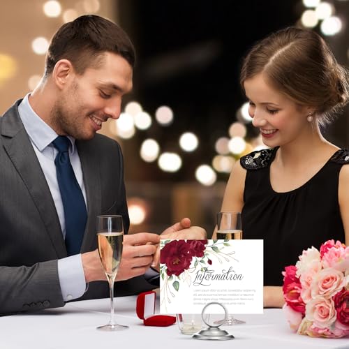 MotiMind 24 Pcs Table Number Holders-Metal Place Card Holders Table Number Stands Tabletop Sign Stands for Photos, Menu, Memo, Notes, Wedding, Restaurant, Banquet, Birthday(Matte Silver) - color: Matte Silver