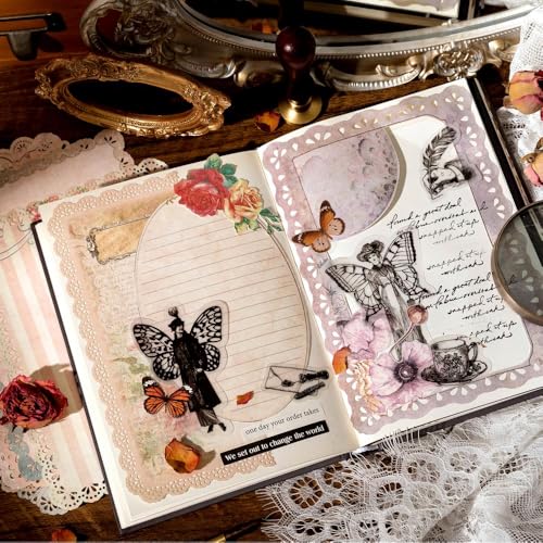 30 Sheets Lace Edged Vintage Scrapbook Paper, Assorted Set - 3 Pack Background Decorative Paper Ephemera for Junk Journaling Supplies, Scrapbooking, Collage, Stationery Letter Writing