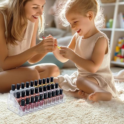 3-Tier Clear Acrylic Nail Polish Storage, Holds 24-48 Bottles, Multi-Purpose Nail Polish Rack, Sunglasses, Essential Oils and Cosmetics - size: 3-tier