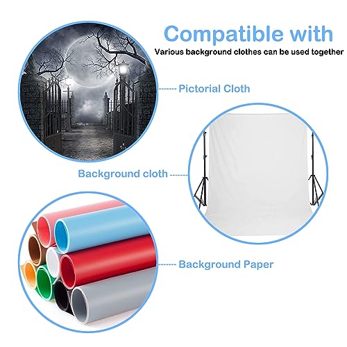 Photography Double Roller Wall Mounting Manual Background Support System, with 2 x Dual Purpose Double Hook, 4 x Expand Bar, 2 x Chain, Load Capacity: 22lb/10kg
