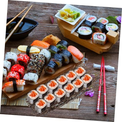 3pcs Sushi Fence Tray Rustic Japanese Style Food Display Plate for Sashimi Appetizers Lightweight Food Photography Backdrop Decorative Serving Tool