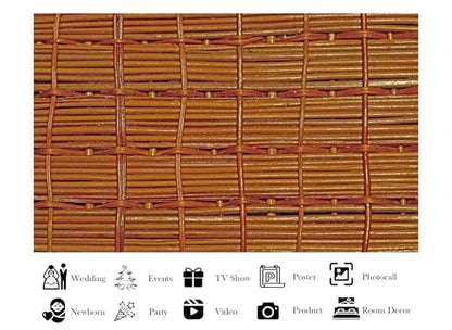 10x10ft Fabric Rattan Weave Texture Backdrop Wicker Surface Photography Background for Furniture Party Decor Banner Home Wall Hanging Tapestry Photo Props - size: 10X10ft