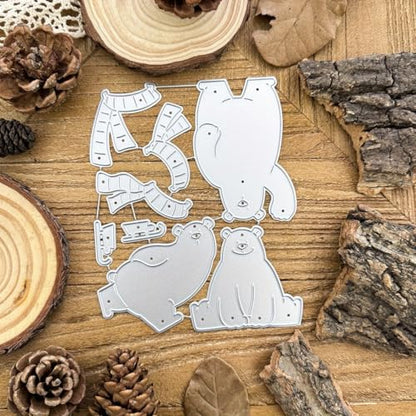 Lapoo Festivals Metal Cutting Die for Scrapbooking - Christmas Cut Stencils for DIY Scrapbook Photo Album Decorative Paper Card, Card Making Supplies, Embossing (Three Polar Bears 4.9 x 4 in) - style: Three Polar Bears 4.9 x 4 in