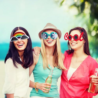 Funny Party Sunglasses - 12 Pack Novelty Glasses, Cool Party Masks, Summer Party Favors, Funny Photo Booth Props, Crazy Sunglasses for Adults