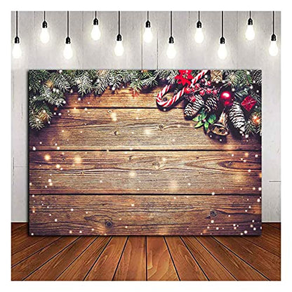 Winter Snowflake Gold Glitter Christmas Wooden Wall Holiday Photo Background 7X5ft Vinyl Xmas Party Photography Backdrops Kids Portrait Family Party Photo Studio Booth Props