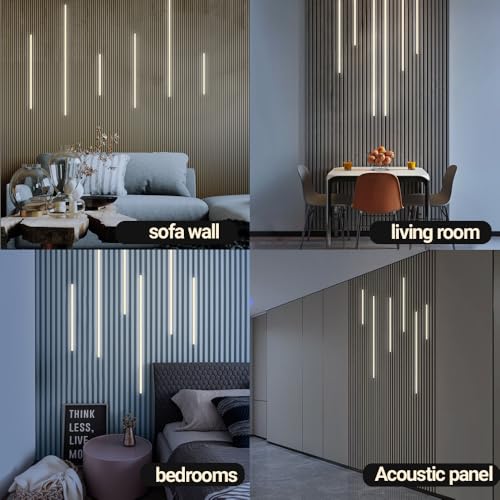 HAMRVL 6-Pack 16Inch 10×10mm LED Aluminum Channel System for Wood Slat Wall Panels, U Shape LED Channel Profile with Mounting Accessories, LED Strip Lights Diffuser for Acoustic Panels Home Decor - size: Silver-6Pack 16inch