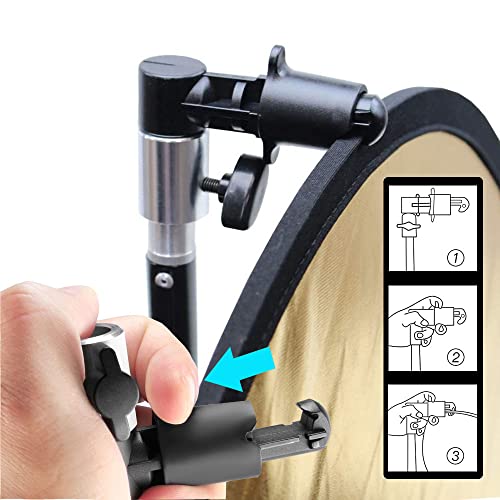 Light Reflector for Photography with Clip 24inch 5 in 1 Portable 60cm Round Collapsible Multi Disc Photography Studio Photo Camera Lighting Reflector Diffuser - size: open size: 60cm/24inch