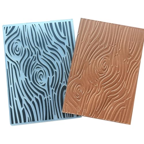 Woodgrain Plastic Embossing Folders for Card Making, Wood Grain Background Embossing Folder DIY Craft Folders Template Stencils for Scrapbooking Photo Album Decoration 5“x7” - color: woodgrain