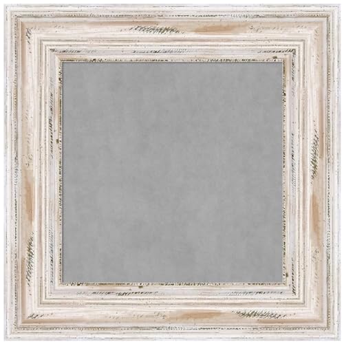 Amanti Art White Framed Magnetic Board 17x17 X-Small Vision Board for use with Magnets, 100% Metal Sheet to Display Items as Office Decor or for Home Organization in mudroom, Kitchen or Kids Room - color: Alexandria White Wash, size: 17"W x 17"H