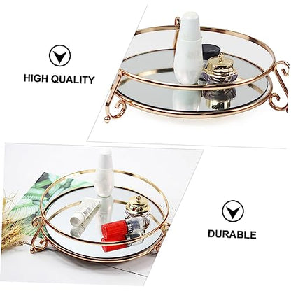 Holibanna 1pc Elegant Mirror Cosmetic Tray for Makeup Storage and Organization Stylish Home Decor and Photography Prop for Vanity and Dresser Finish