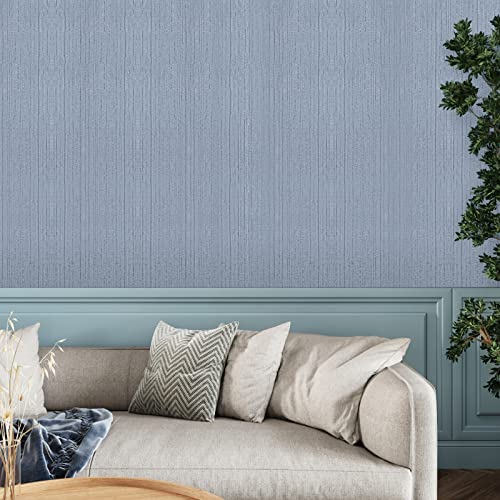 CRE8TIVE 24"x118" Wide Light Blue Grasscloth Peel and Stick Wallpaper Fabric Linen Textured Wallpaper Removable Self Adhesive Grasscloth Contact Paper Waterproof Vinyl Paper for Cabinets Drawers Walls - color: Light Blue, size: 24" x 118"
