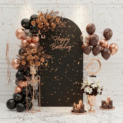 Double Sided 7.2FT Black Arch Backdrop Cover Spandex Fitted Stretchy Arch Covers for Wedding Birthday Party Bridal Baby Shower Ceremony - color: Black, size: 7.2FT