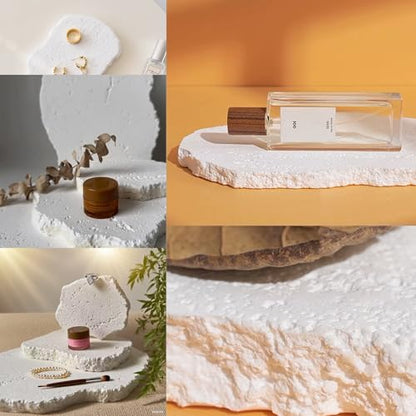 3PCS Photography Background Props Irregular Aromatherapy Gypsum Geometric with Holes Props for Food Jewelry Photoshoot Waterproof White Product Cosmetics Fragrance Photo Prop - color: white-2