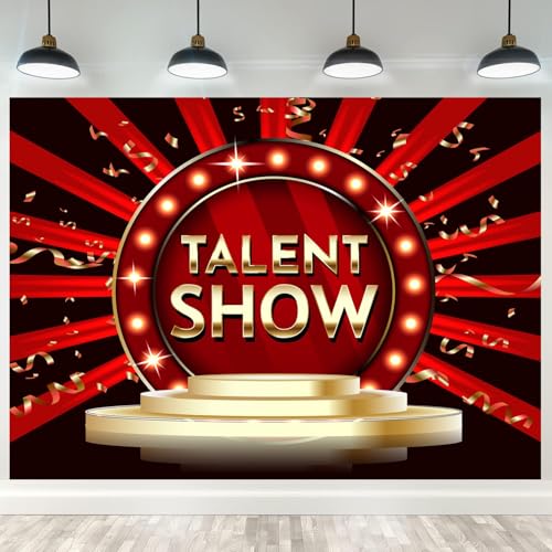 15x10ft Talent Show Backdrop Game Magic Music Dance Show Prom Background Kids Family Business Graduation Party Birthday Cake Table Banner Photoshoot Props - size: 15X10FT