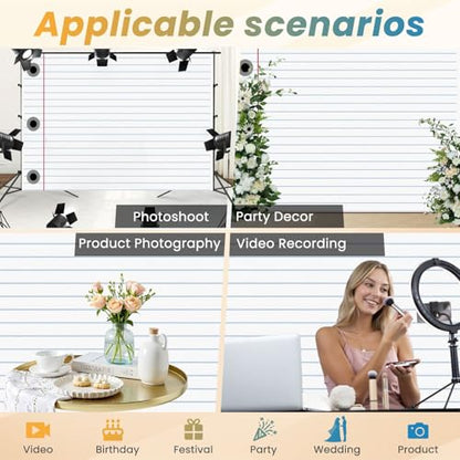 5x7ft Photography Backdrop School Backdrop Notebook Paper Welcome First Day Composition Classroom Photo Backdrop Photography Background for Photoshoot Portrait Video Party Photo Studio Prop Booth - color: Color7