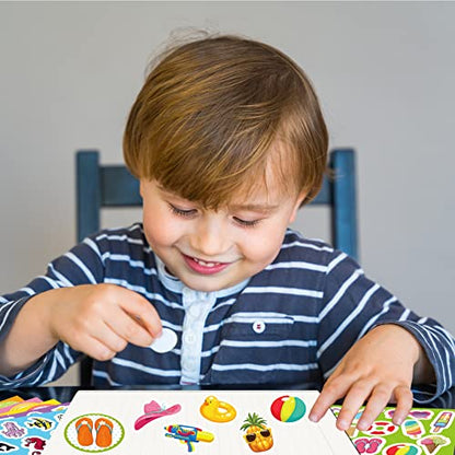 Joy Bang 500 PCS Summer Stickers for Kids, 30 Sheets Beach Ocean Tropical Stickers Bulks, Ice Cream Sea Animal Holiday Hawaiian Sticker Crafts School Teacher Classroom Party Favors Essentials - style: Summer