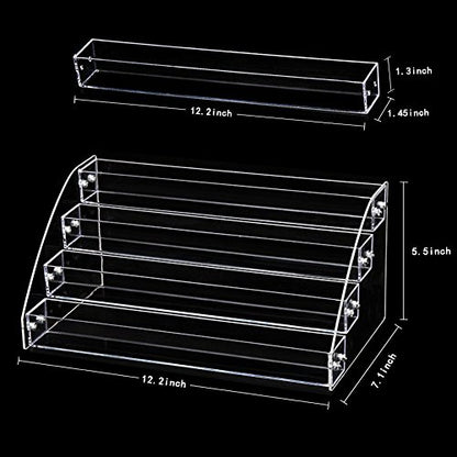 4 Tiers Makeup Holder Tiered Acrylic Organizer for Lipstick Nail Polishes Eye Shadow Toy Collection Dresser Reagent Container Retail E ssential Oils Liquids Paint Oil Bottle Display Rack Stand Station - size: 4 floor