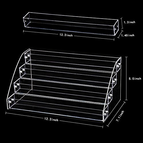4 Tiers Makeup Holder Tiered Acrylic Organizer for Lipstick Nail Polishes Eye Shadow Toy Collection Dresser Reagent Container Retail E ssential Oils Liquids Paint Oil Bottle Display Rack Stand Station - size: 4 floor